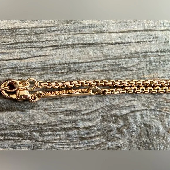 Kendra Scott Kimmy Necklace Rose Gold Gray Granite Stone - Picture 2 of 5